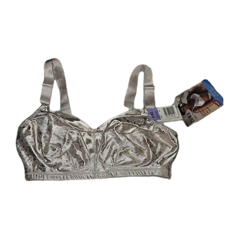 Vtg Rose Gold Body by Bali Paisley Print Bra 38DD Wireless Soft Cup Cottagecore